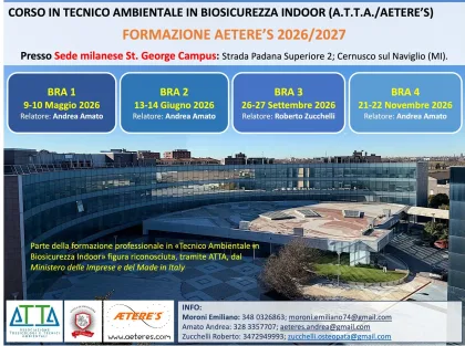 CORSO IN TECNICO AMBIENTALE IN BIOSICUREZZA INDOOR (A.T.T.A./AETERE’S)